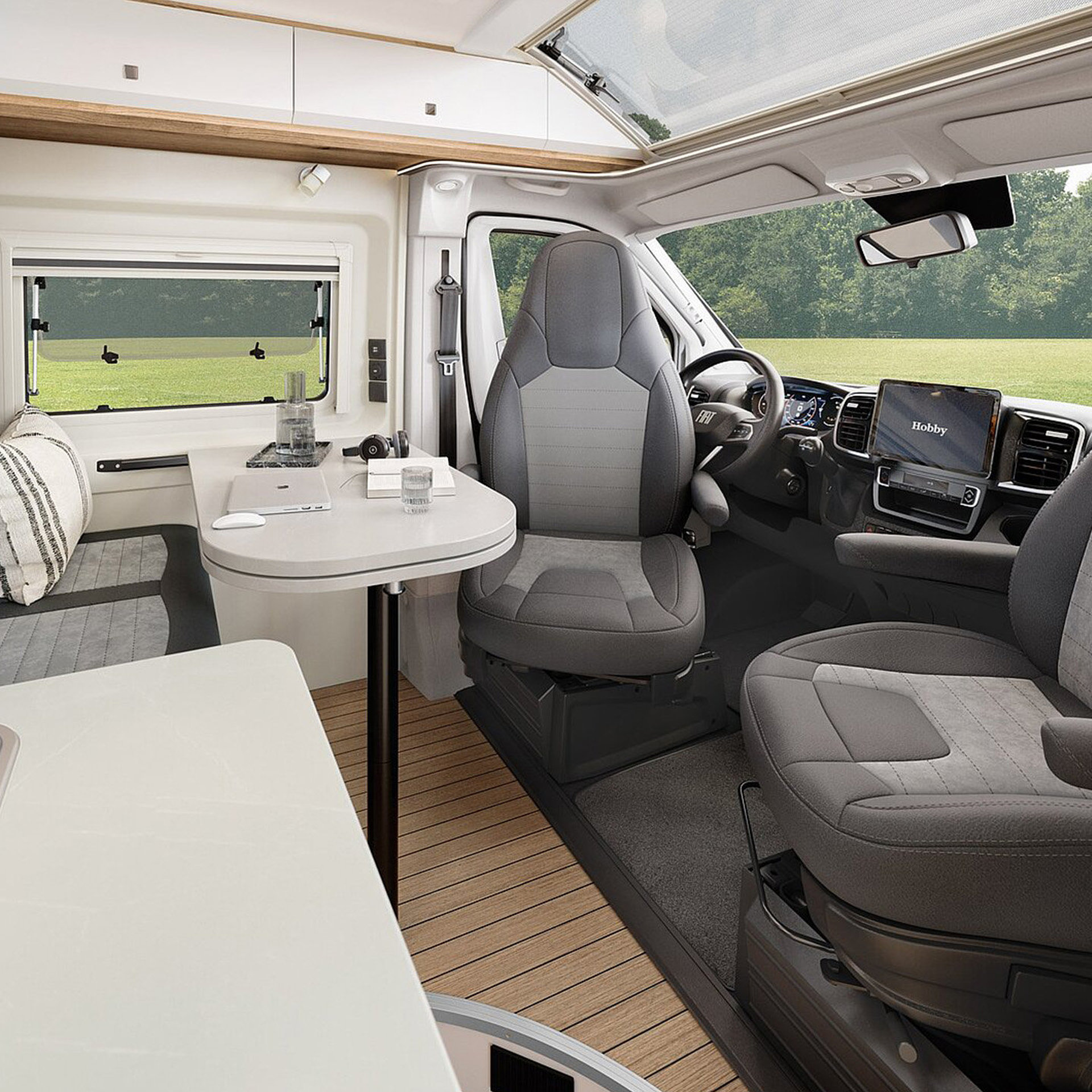 Hobby Prestige Van First Edition Sondermodell 2025 Inneneinrichtung Fahrerhaus Tiscch