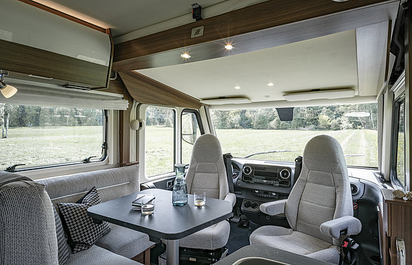 Hymer B Class motorhome cockpit