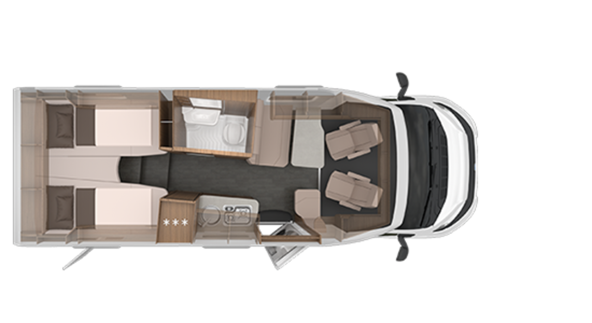 Floor plan 650 MEG of the KNAUS VAN TI.