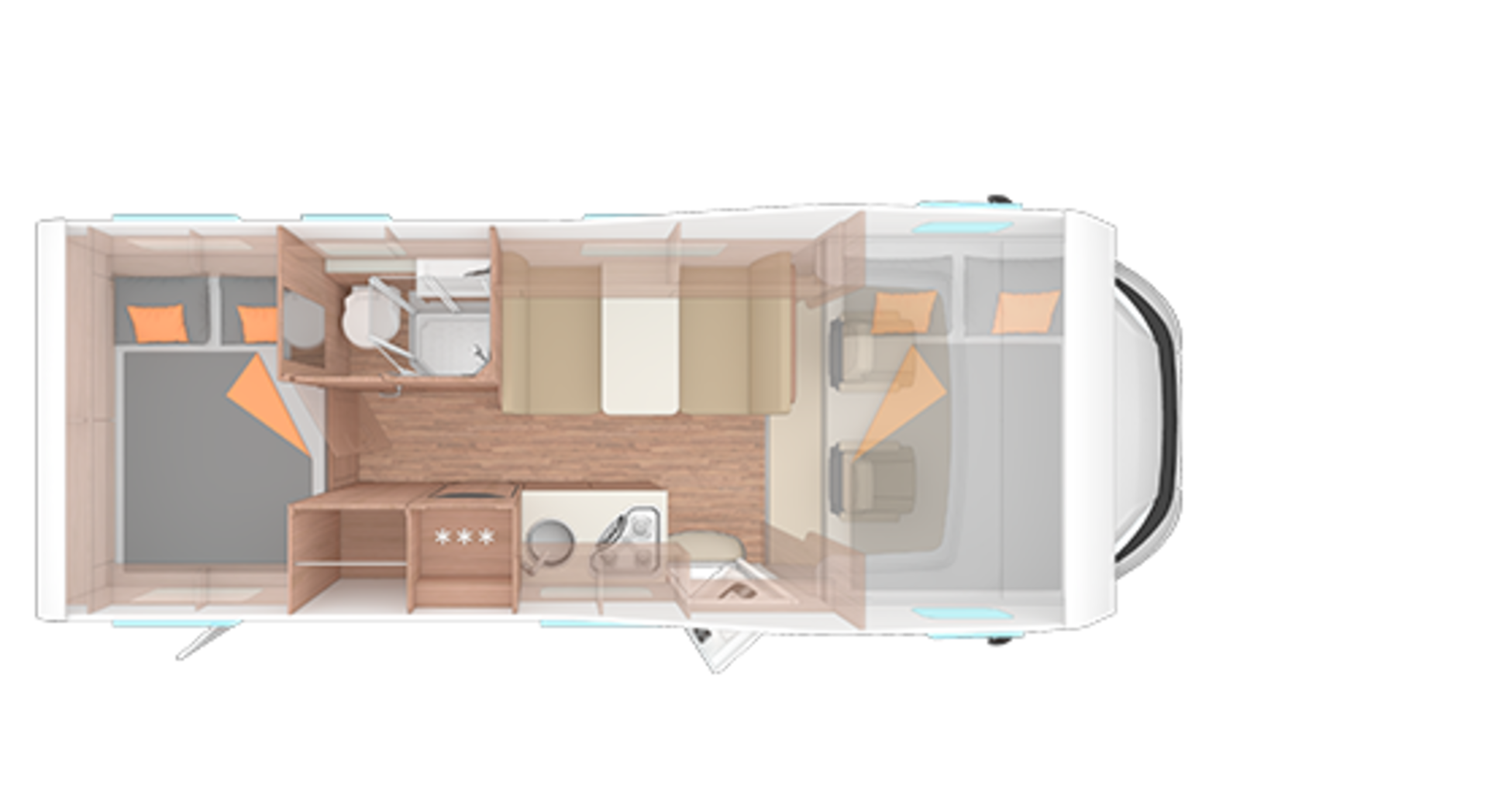 Grundriss des CaraHome 650 DG.
