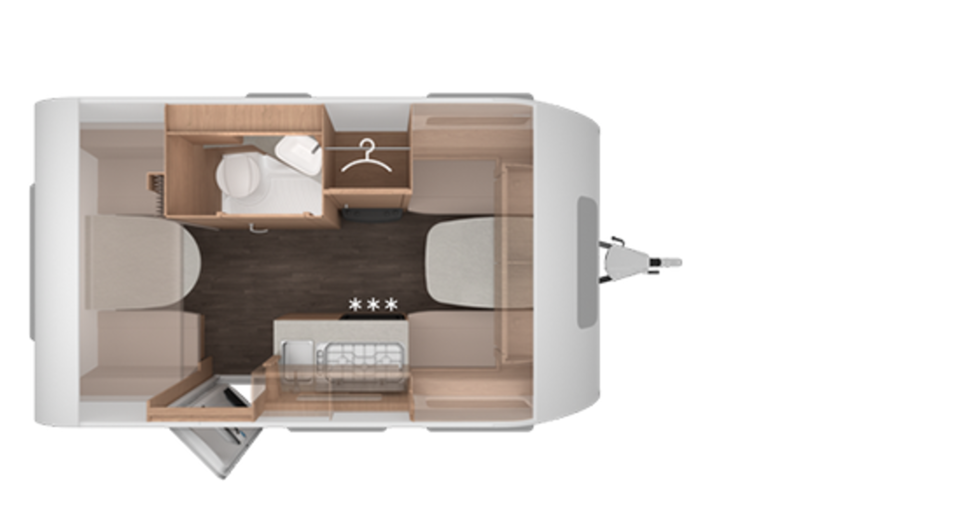 Indeling van de Caravans SPORT 400 LK.