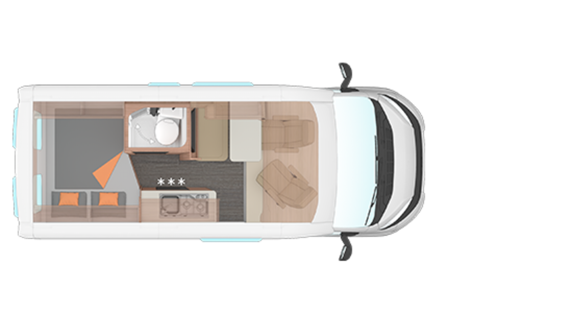 Grundriss des CaraBus 540 MQ.