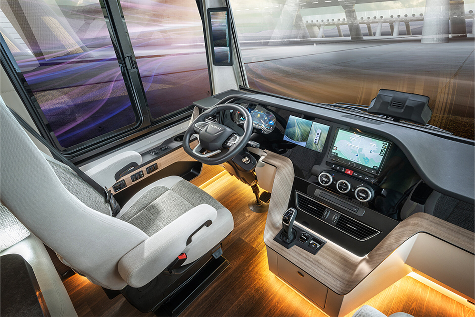 Ein Blick auf den Fahrerbereich im Concorde Carver.