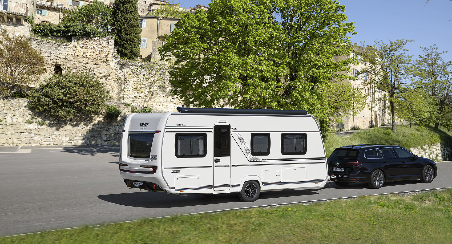 Wohnwagen Sondermodell Fendt Bianco Selection IC-BLACKLINE 2023 bei Niesmann Caravaning in Polch