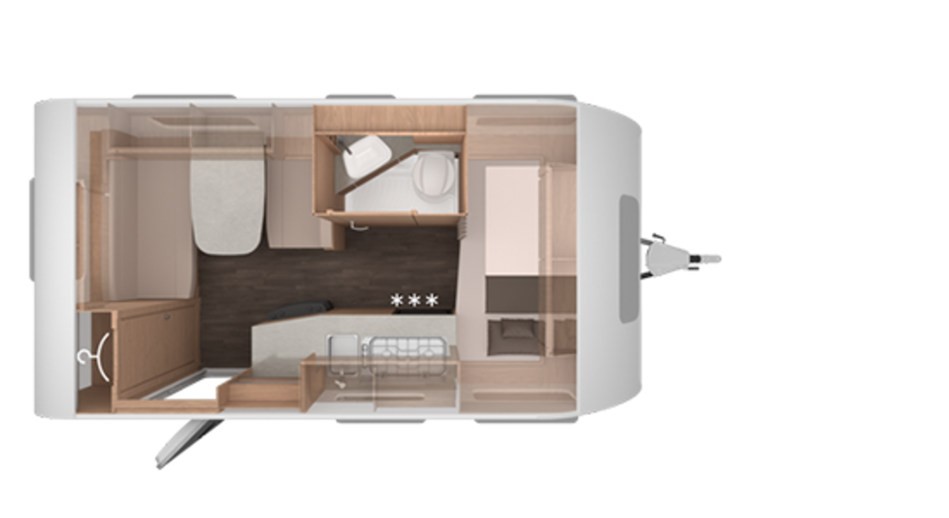 Indeling van de Caravans SPORT 420 QD.