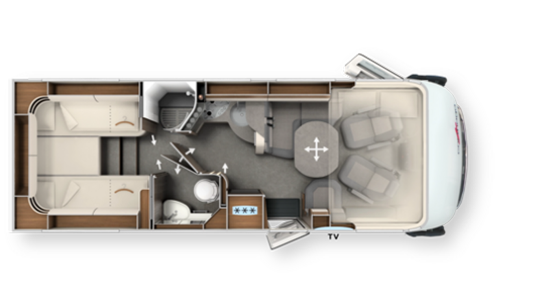 Der Grundriss des Carthago chic c-line I 4.9 LE L