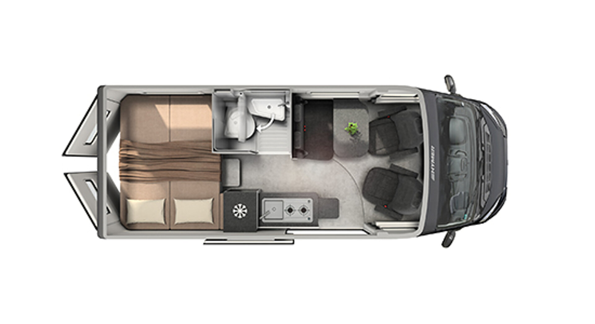 Der Grundriss des HYMER Redwood 601.