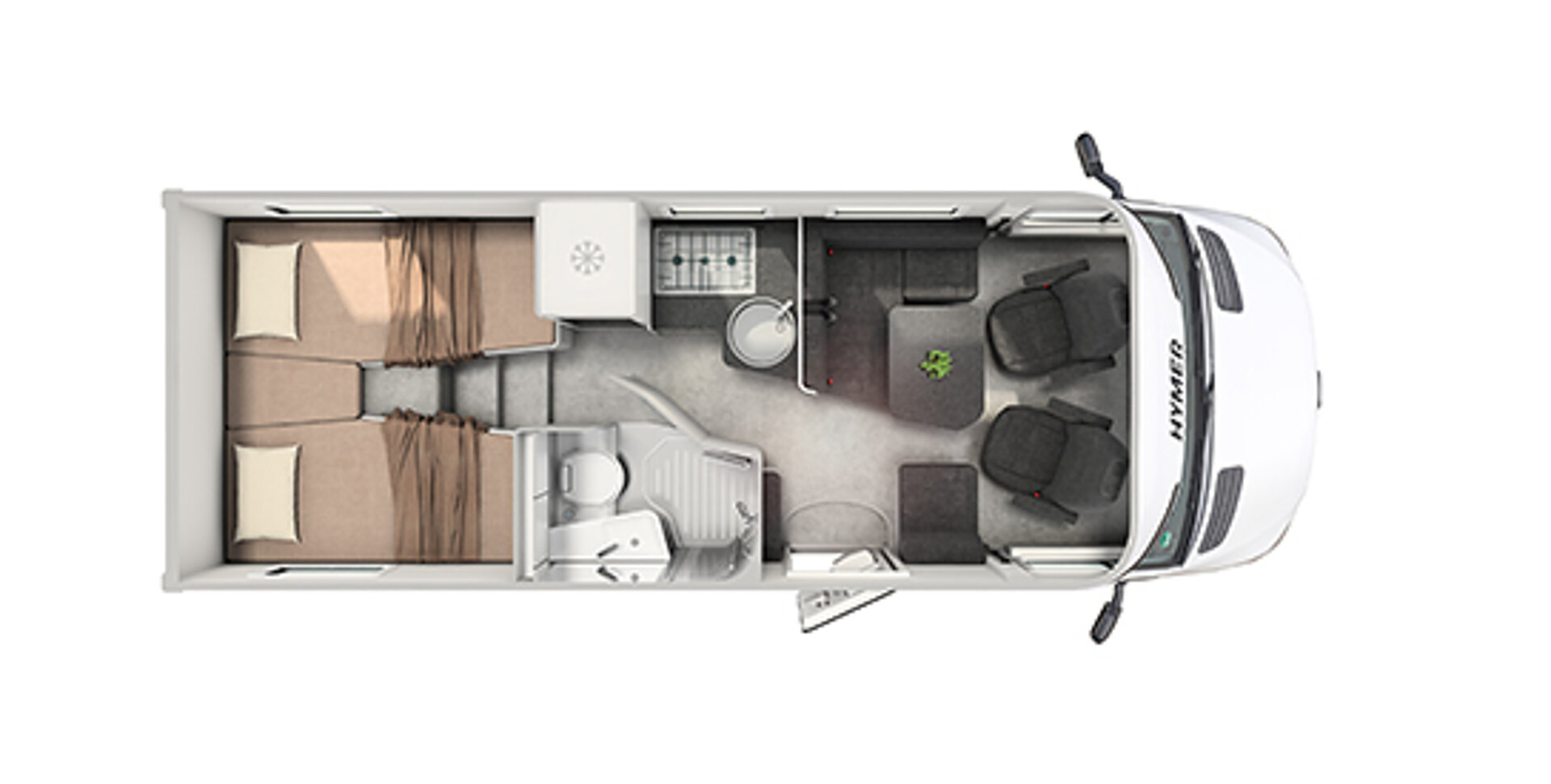 Der Grundriss des HYMER B-MC T 600.