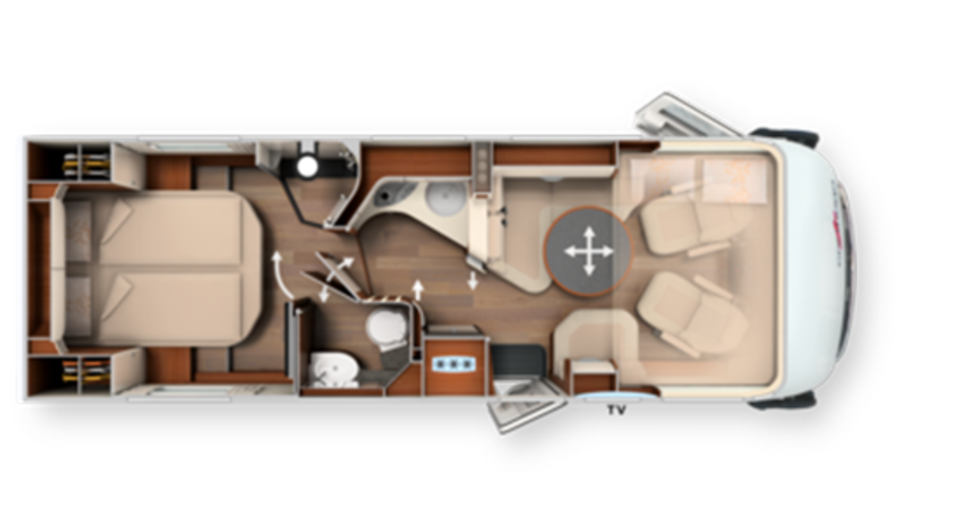 Der Grundriss des Carthago chic e-line I 51 QB DA.