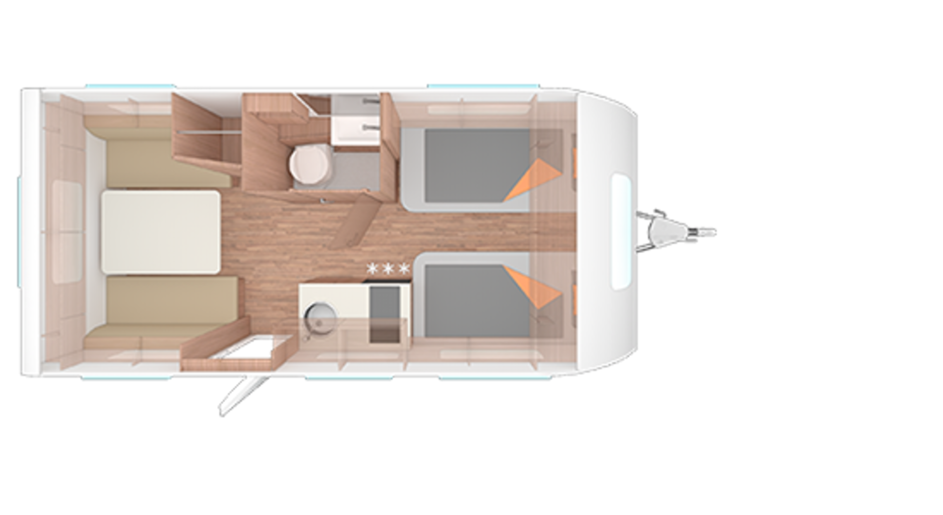 Indeling van de caravan CaraLife 470 EU.
