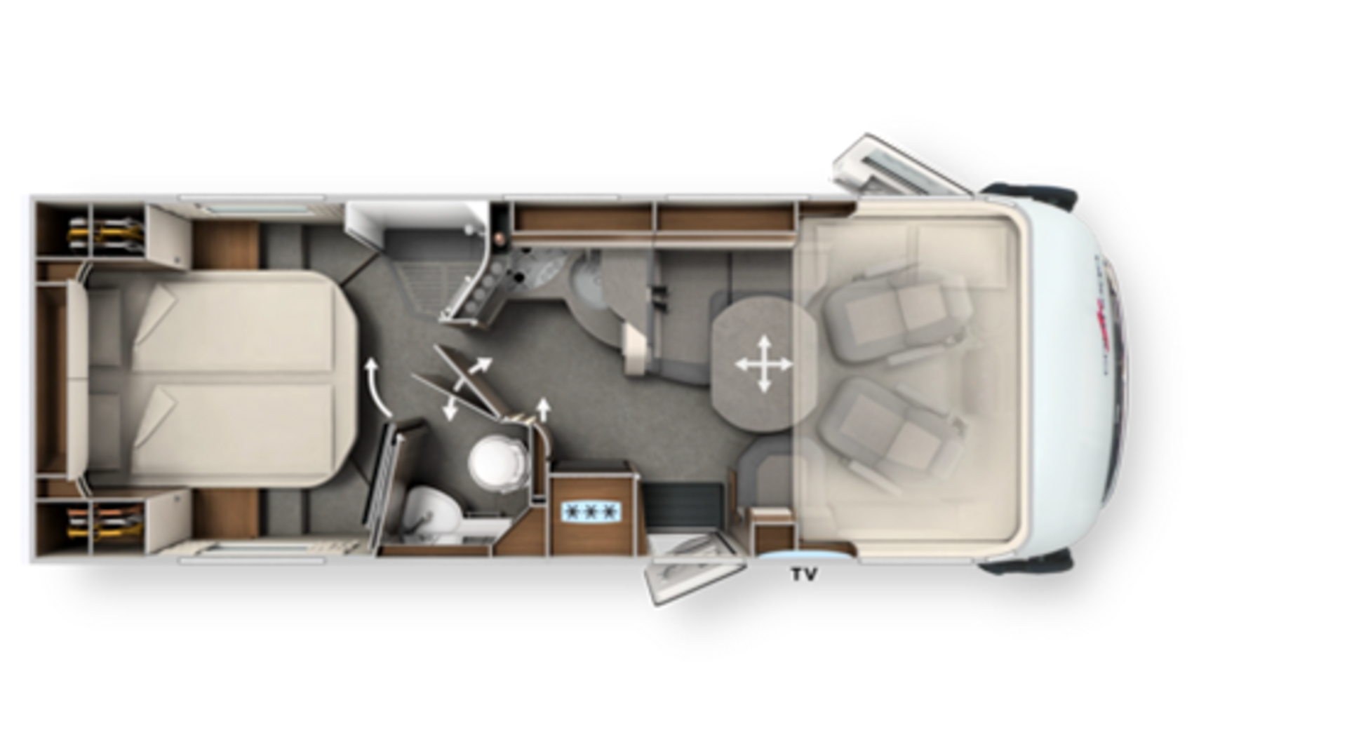 Der Grundriss des Carthago chic c-line I 5.0 QB L