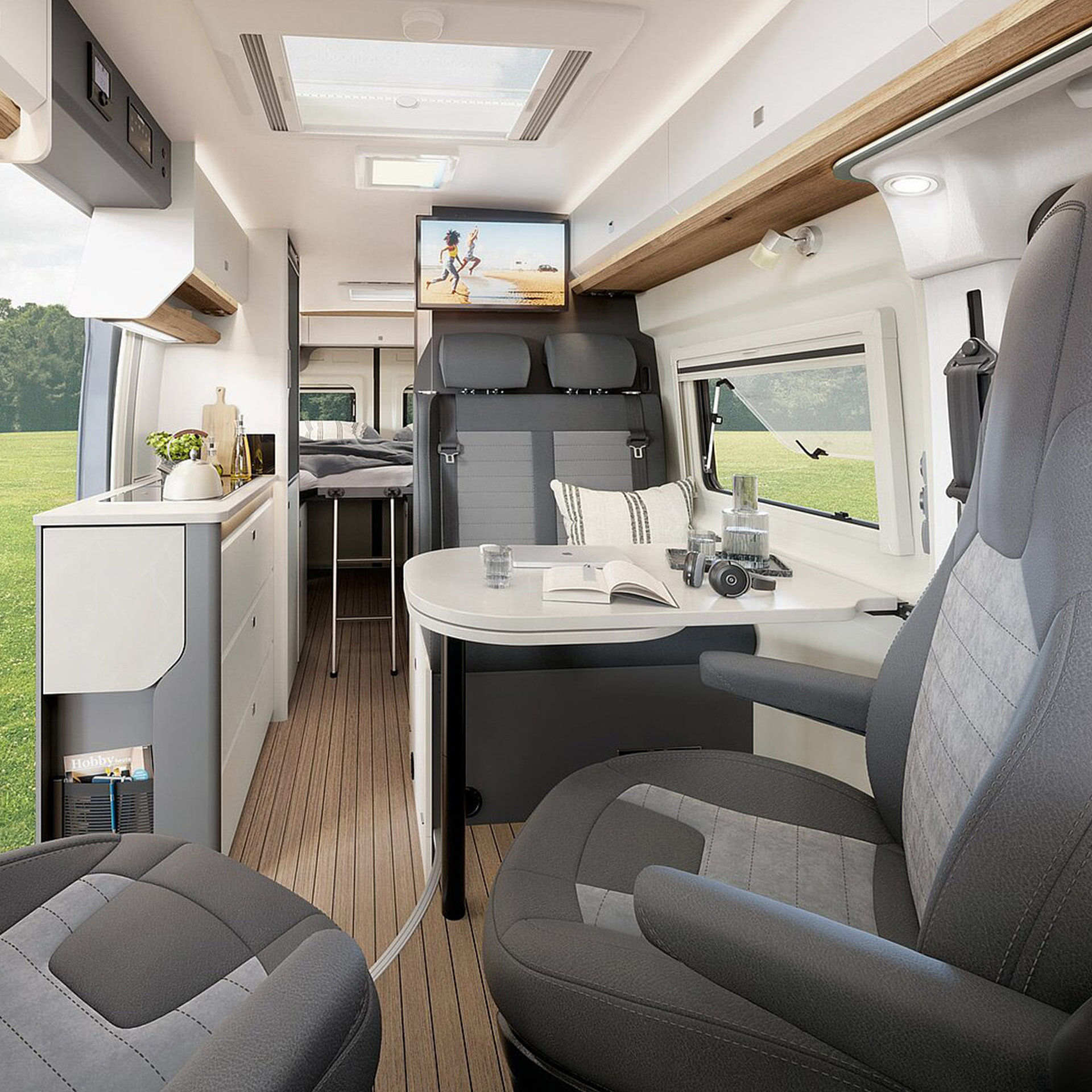 Hobby Prestige Van First Edition Sondermodell 2025 Inneneinrichtung Innenansicht Küche 