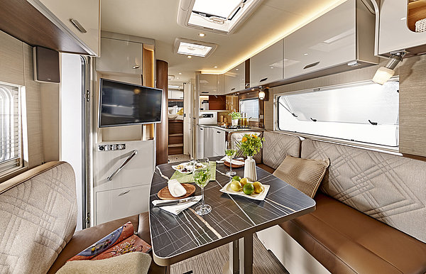 Bürstner Elegance motorhome dining table with seating group