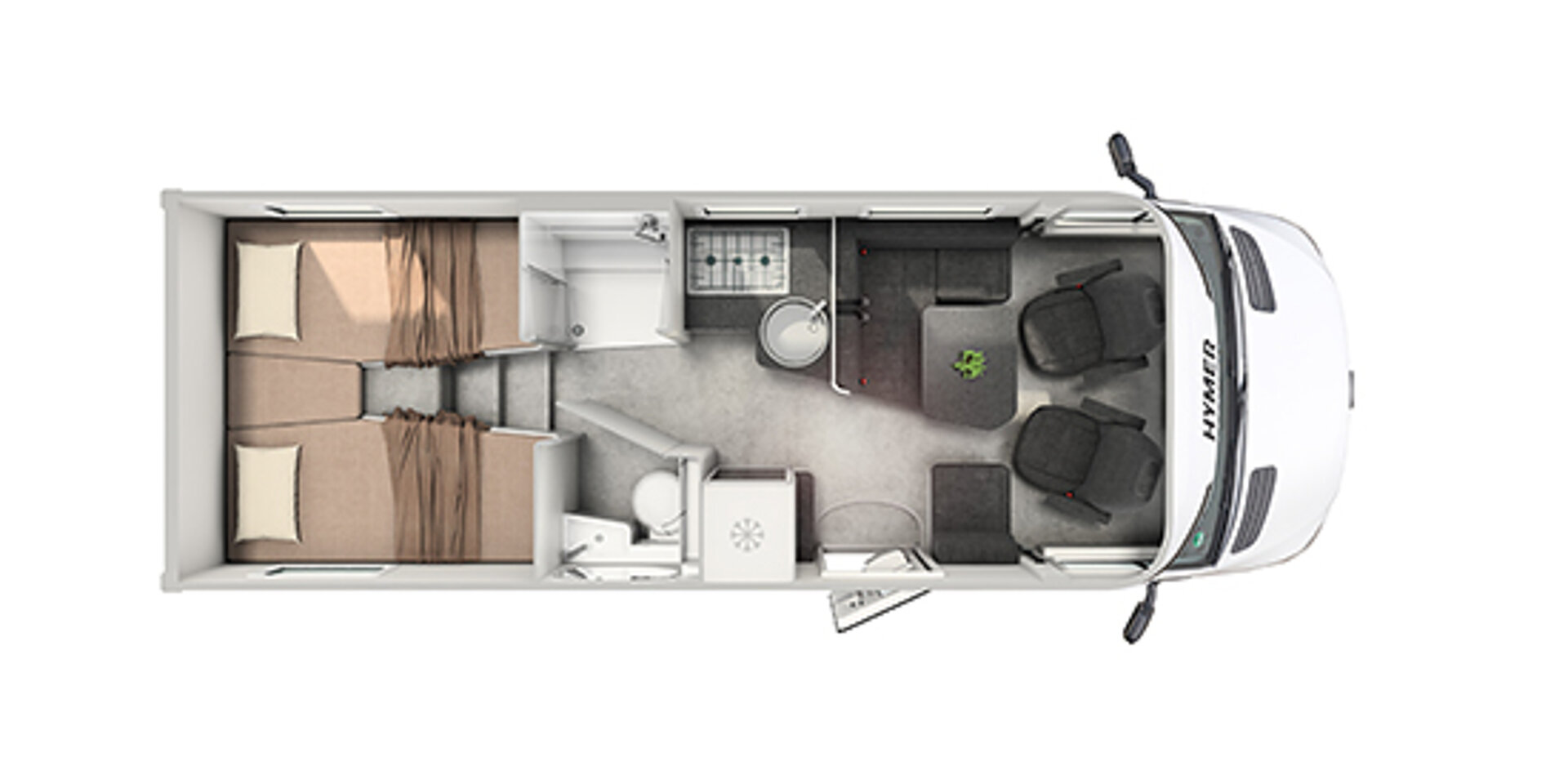 Der Grundriss des HYMER B-MC T 680.