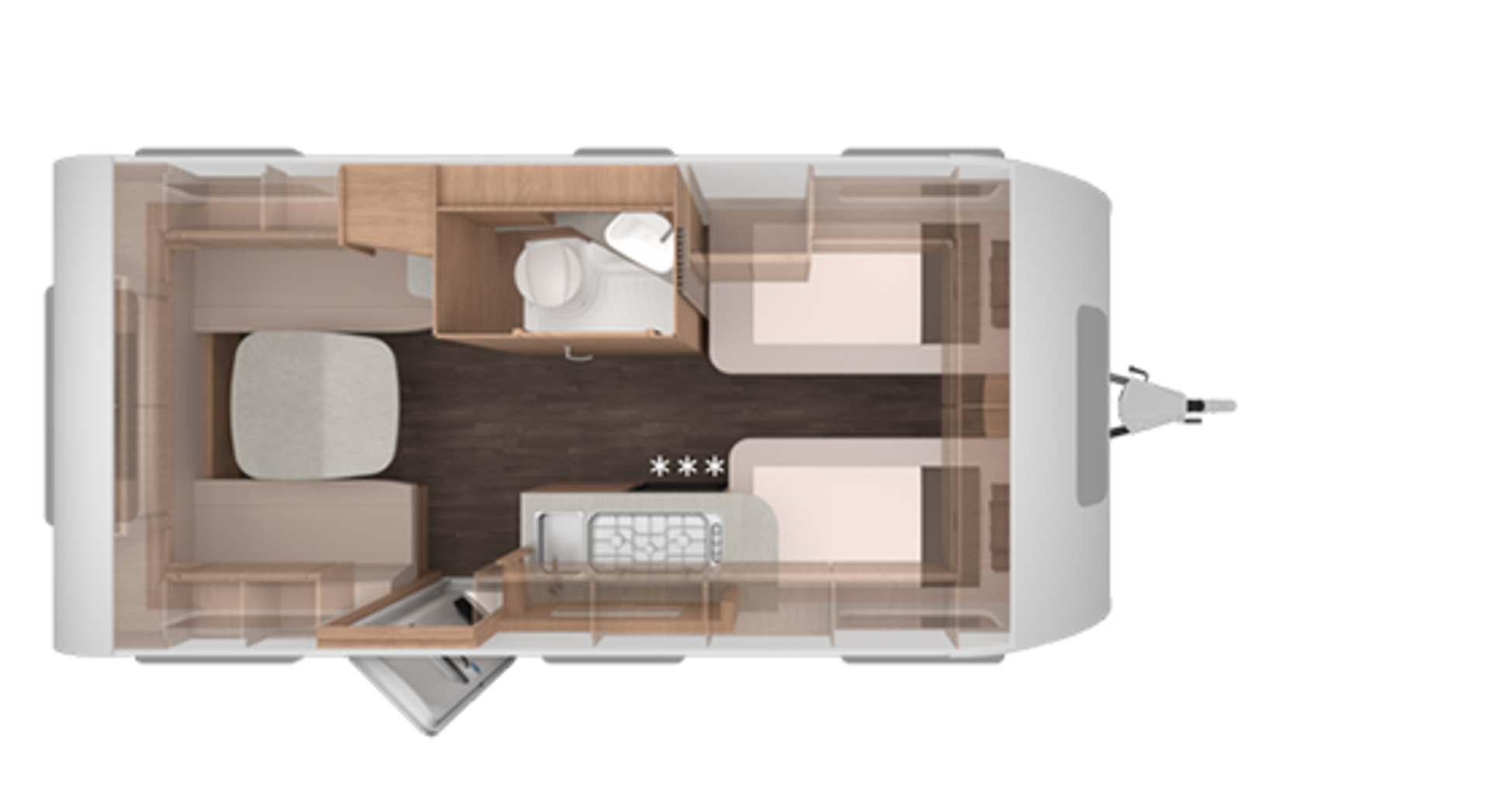 Indeling van de Caravans SPORT 460 EU.