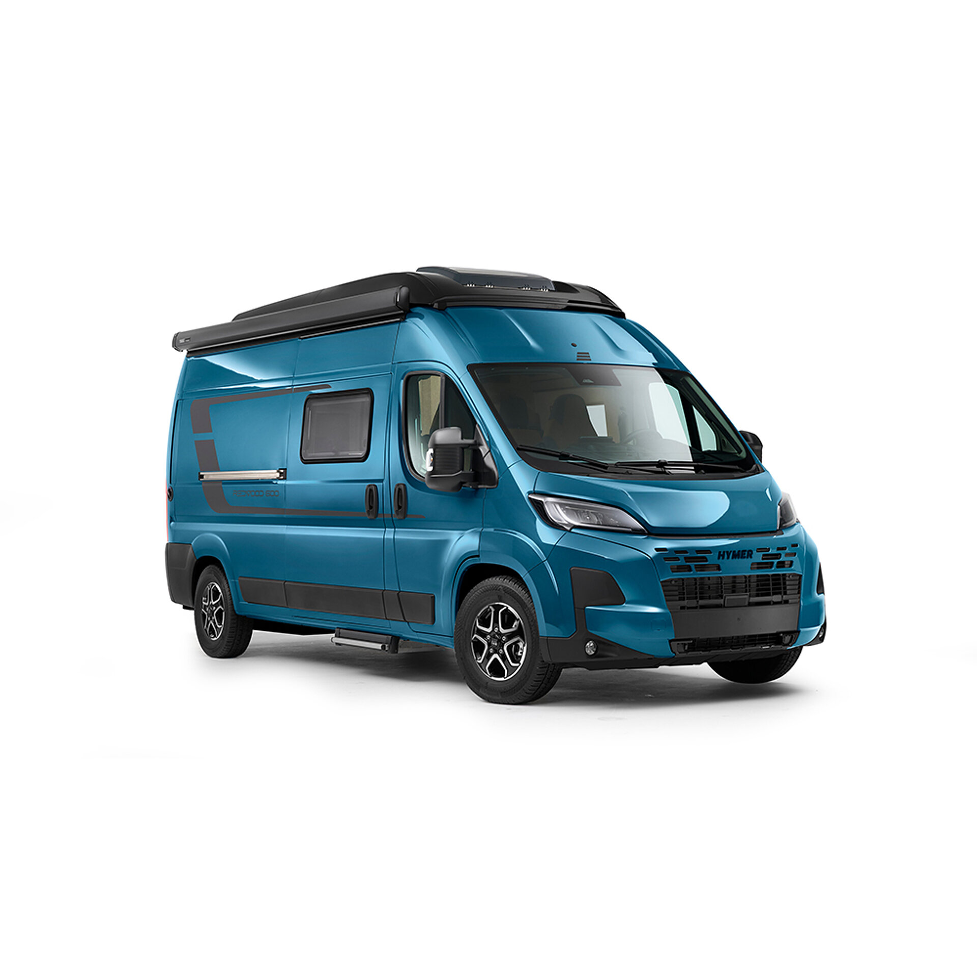 Freigestellte Ansicht eines HYMER Redwood Camper Vans.