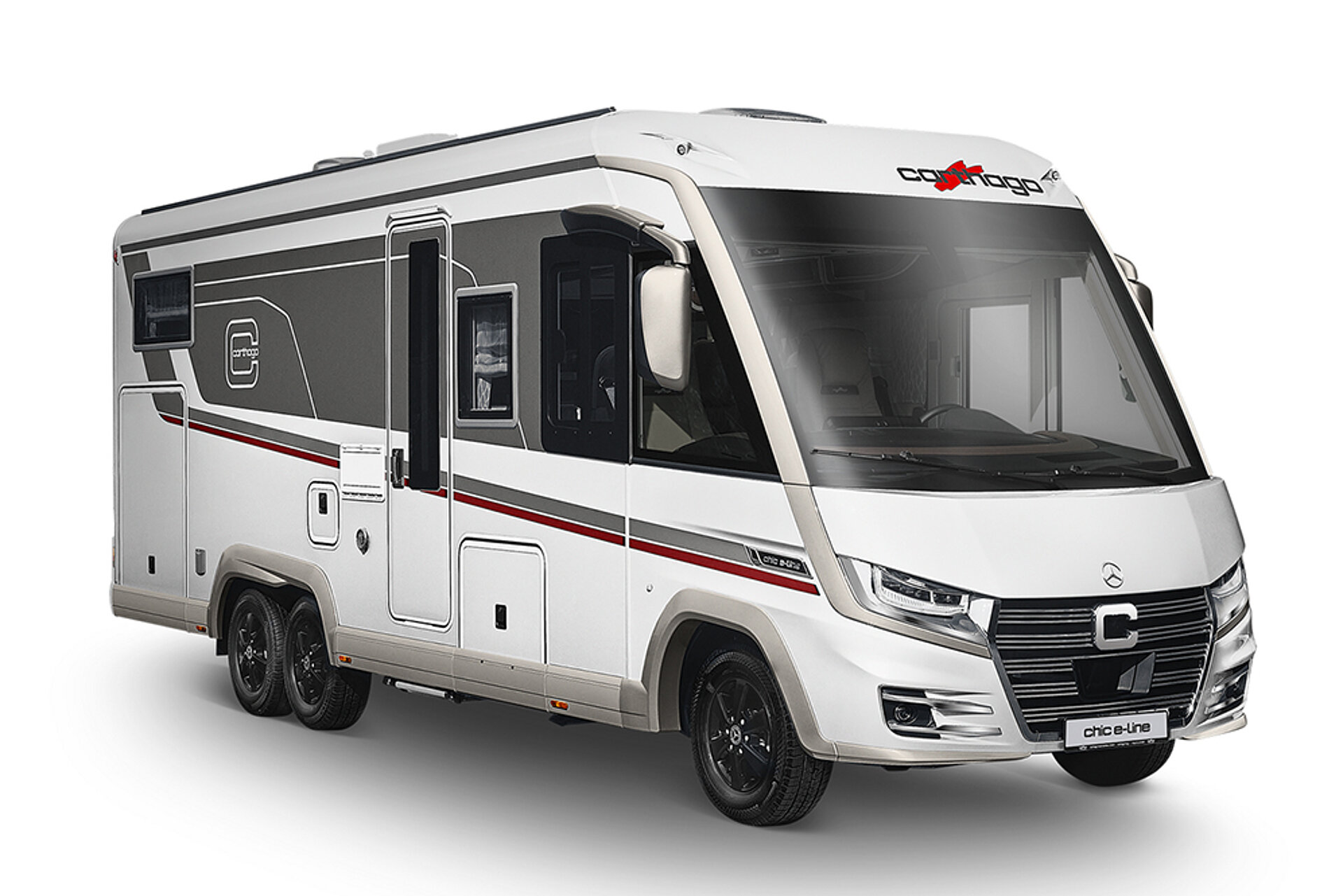 Freisteller weißes integriertes Wohnmobil.