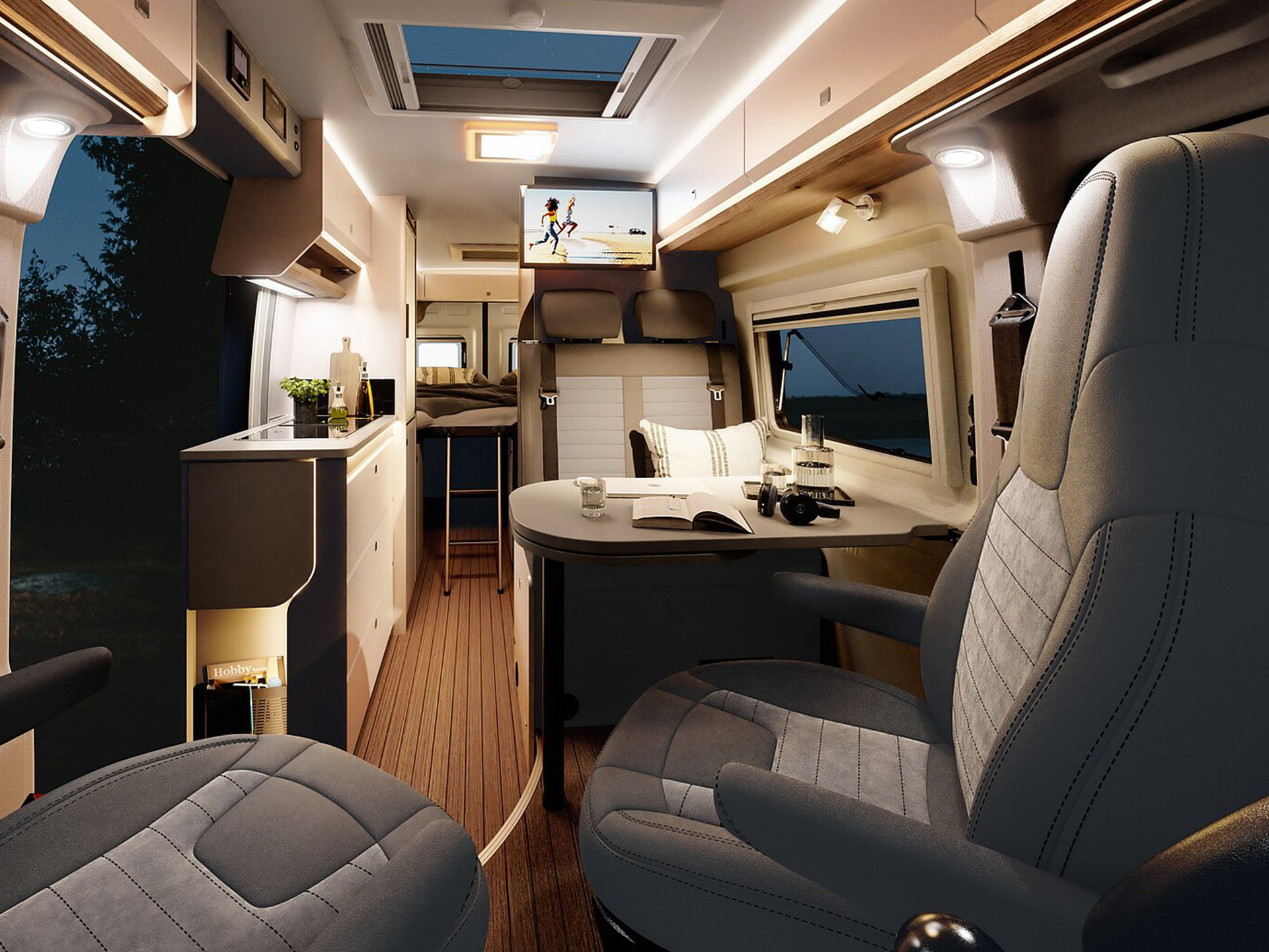 Hobby Prestige Van First Edition Sondermodell 2025 Inneneinrichtung Innenansicht Beleuchtung