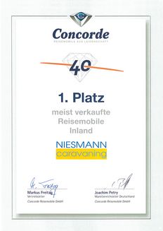 Prix du concessionnaire Concorde le plus performant Niesmann Caravaning